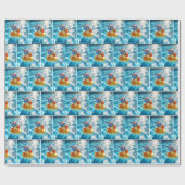 Patriottische Rubber Eend in Zwembad Cadeaupapier (Vlak)