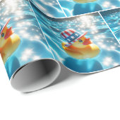Patriottische Rubber Eend in Zwembad Cadeaupapier (Rol Hoek)