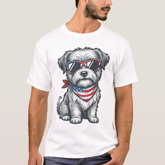 Patriottische Ruige Hond Vintage Gravure Tank Top_ (Voorkant)