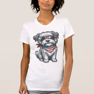 Patriottische Ruige Hond Vintage Gravure Tank Top_