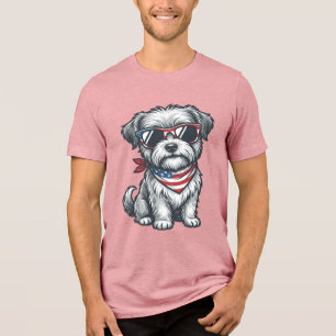 Patriottische Ruige Hond Vintage Gravure Tank Top_