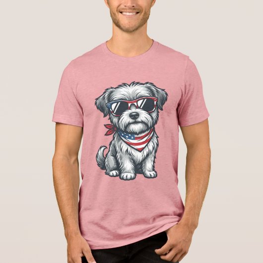 Patriottische Ruige Hond Vintage Gravure Tank Top_ (Voorkant)