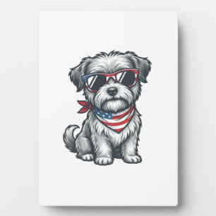 Patriottische Ruige Hond Vintage Gravure Tank Top_ Fotoplaat
