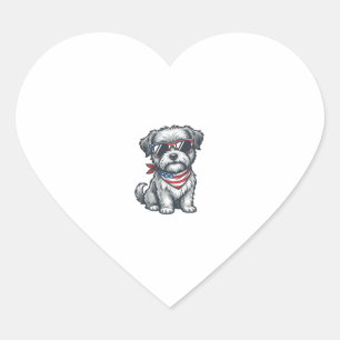 Patriottische Ruige Hond Vintage Gravure Tank Top_ Hart Sticker