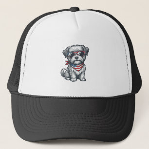 Patriottische Ruige Hond Vintage Gravure Tank Top_ Trucker Pet