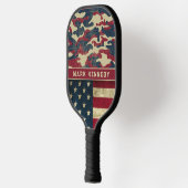 Patriottische Rustieke Amerikaanse Vlag Camo Patro Pickleball Paddle (Links)