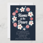 Patriottische Rustieke Bloemen 4 juli Cookout Kaart (Voorkant)