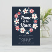 Patriottische Rustieke Bloemen 4 juli Cookout Kaart (Staand voorkant)