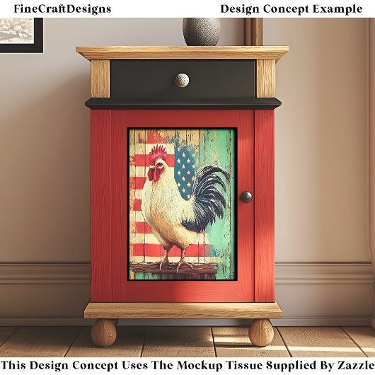 Patriottische Rustieke Boerderij Haan DB8LF Decoup Tissuepapier