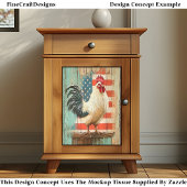 Patriottische rustieke boerderij Rooster DB8R Deco Tissuepapier