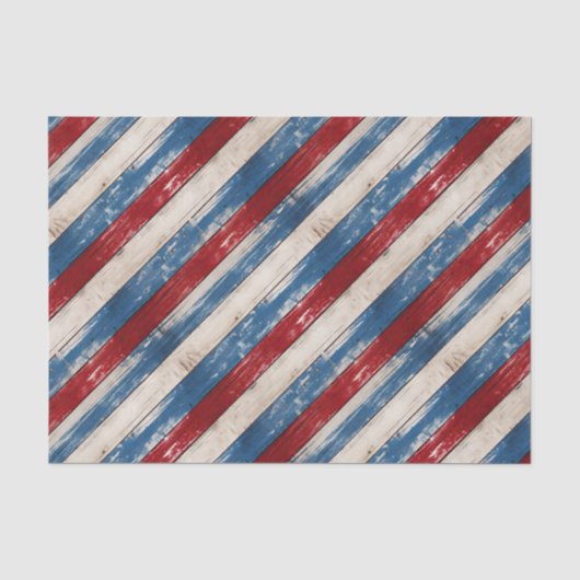 Patriottische Rustieke Houten Planken Tissuepapier (Voorkant)