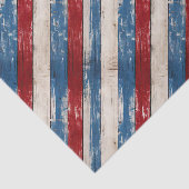 Patriottische Rustieke Houten Planken Tissuepapier (Detail)