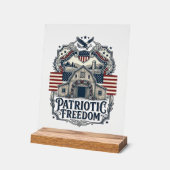 Patriottische Rustieke Schuur Bruiloft Acryl Bord (Hoek)