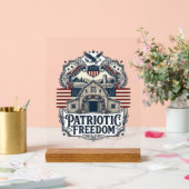 Patriottische Rustieke Schuur Bruiloft Acryl Bord (Huwelijk)