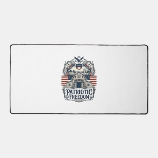 Patriottische Rustieke Schuur Bruiloft Bureaumat (Voorkant)