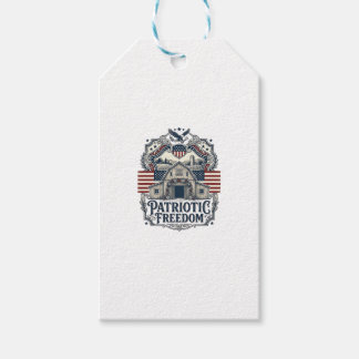 Patriottische Rustieke Schuur Bruiloft Cadeaulabel
