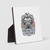 Patriottische Rustieke Schuur Bruiloft Fotoplaat (Voorkant)