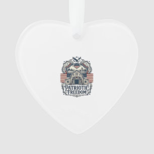 Patriottische Rustieke Schuur Bruiloft Ornament