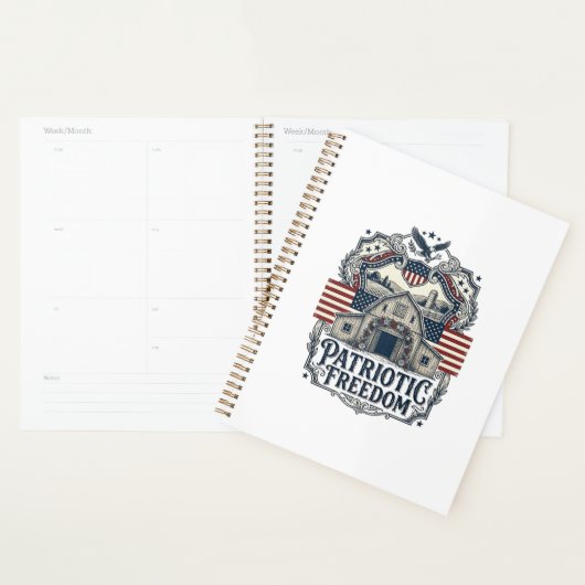 Patriottische Rustieke Schuur Bruiloft  Planner (Display)