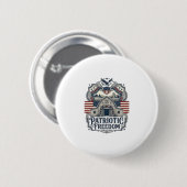 Patriottische Rustieke Schuur Bruiloft Ronde Button 5,7 Cm (Voorkant /achterkant)