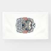 Patriottische Rustieke Schuur Bruiloft Spandoek (Horizontaal)