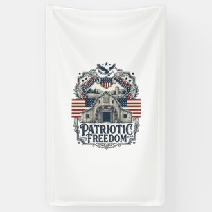 Patriottische Rustieke Schuur Bruiloft Spandoek