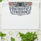 Patriottische Rustieke Schuur Bruiloft Theedoek (Gevouwen)