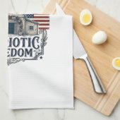 Patriottische Rustieke Schuur Bruiloft Theedoek (Quarter Fold)