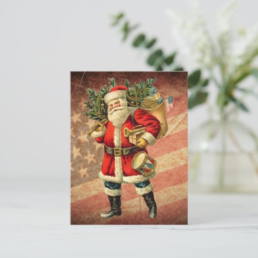 Patriottische Santa / Briefkaart (Staand voorkant)