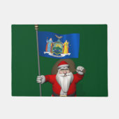 Patriottische Santa Claus Bezoekende State New Yor Deurmat (Voorkant)