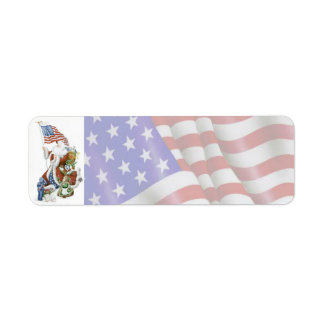 Patriottische Santa Flag Holiday Label