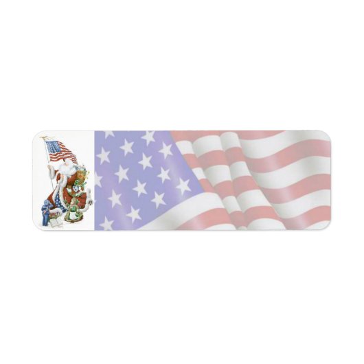 Patriottische Santa Flag Holiday Label (Voorkant)