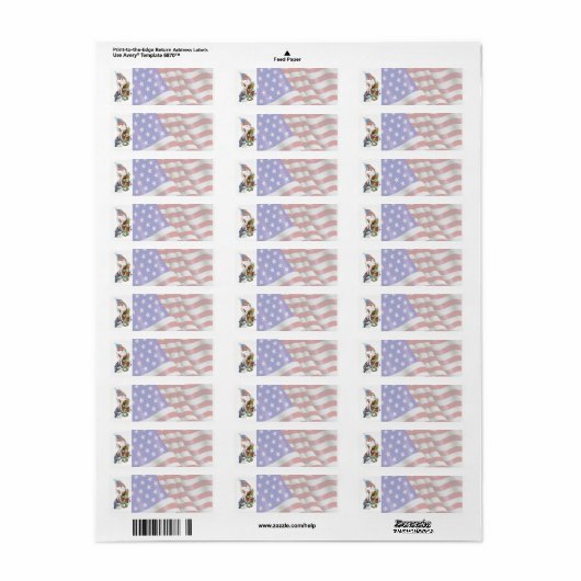 Patriottische Santa Flag Holiday Label (Full Sheet)