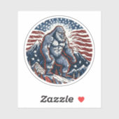 Patriottische Sasquatch, op maat gesneden vinyl St Sticker (Vel)