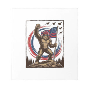 Patriottische Sasquatch Vlag Vintage Notitieblok