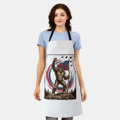 Patriottische Sasquatch Vlag Vintage Schort (Gedragen)