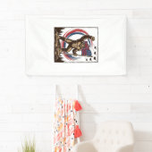 Patriottische Sasquatch Vlag Vintage Spandoek (Insitu)