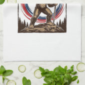 Patriottische Sasquatch Vlag Vintage Theedoek (Gevouwen)