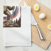 Patriottische Sasquatch Vlag Vintage Theedoek (Quarter Fold)