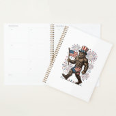 Patriottische Sasquatch-Vuurwerk Vintage Gravure D Planner (Display)