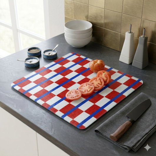 Patriottische Schachbrett Glas Snijplank