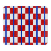 Patriottische Schachbrett Glas Snijplank (Voorkant)