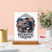 Patriottische Schaker Vector Graphic T-shirt Acryl Bord (Huwelijk)