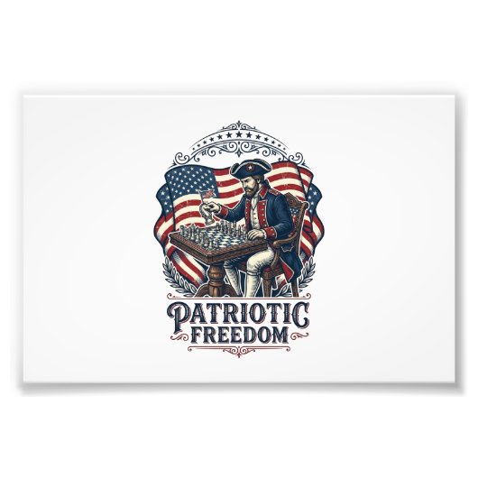 Patriottische Schaker Vector Graphic T-shirt Foto Afdruk (Voorkant)