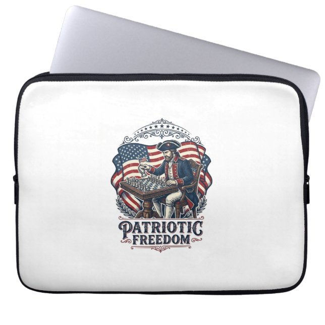 Patriottische Schaker Vector Graphic T-shirt Laptop Sleeve (Voorkant)
