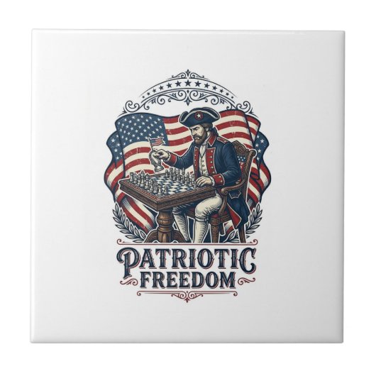 Patriottische Schaker Vector Graphic T-shirt Tegeltje (Voorkant)