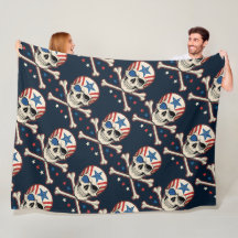 Patriottische schedel en kruisen Amerikaanse vlag