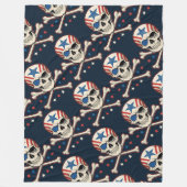 Patriottische schedel en kruisen Amerikaanse vlag Fleece Deken (Voorkant)