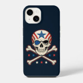 Patriottische schedel en kruisen Amerikaanse vlag iPhone Hoesje (Achterkant)