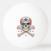 Patriottische schedel en kruisen Amerikaanse vlag Pingpongbal (Voorkant)
